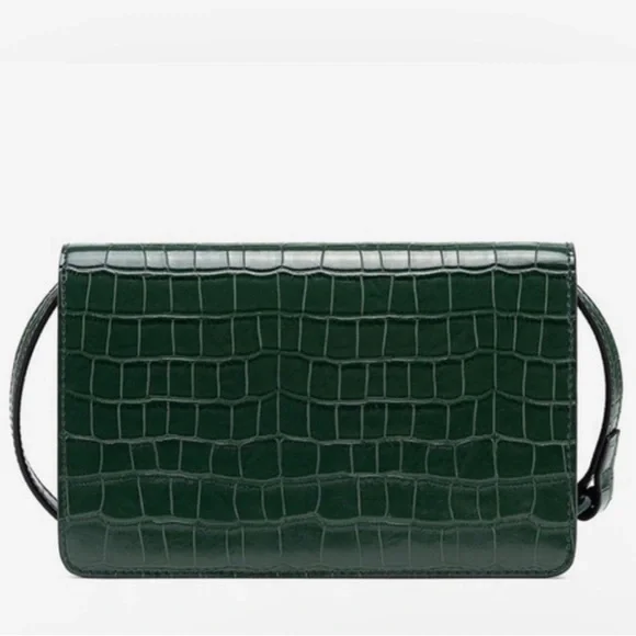 JW PEI Julia Chain Strap Detail Croc Embossed Purse - Picture 3 of 9